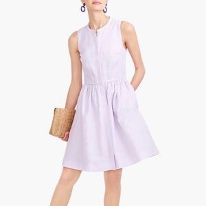 J. Crew Light Purple Lavender Linen Sleeveless Mini Dress